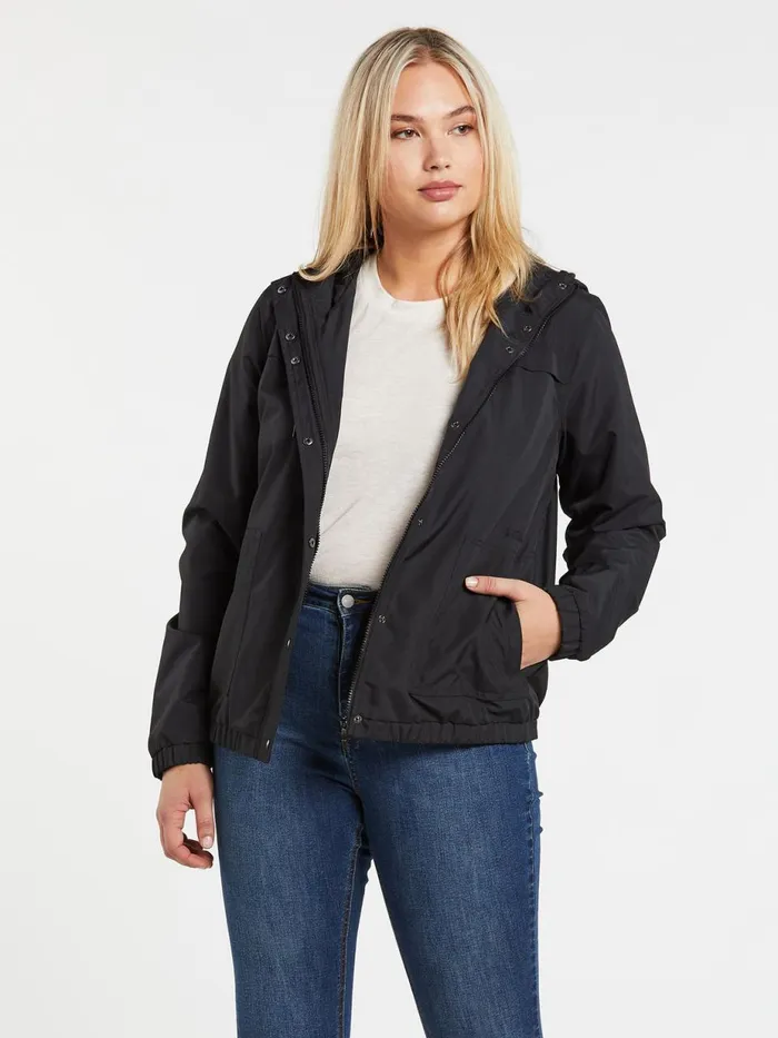 Womens Jackets Volcom Enemy Stone Windbreaker Jacket 8211 Black