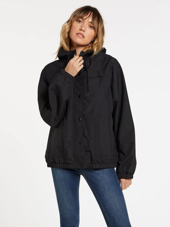 Womens Jackets Volcom Enemy Stone Windbreaker Jacket 8211 Black