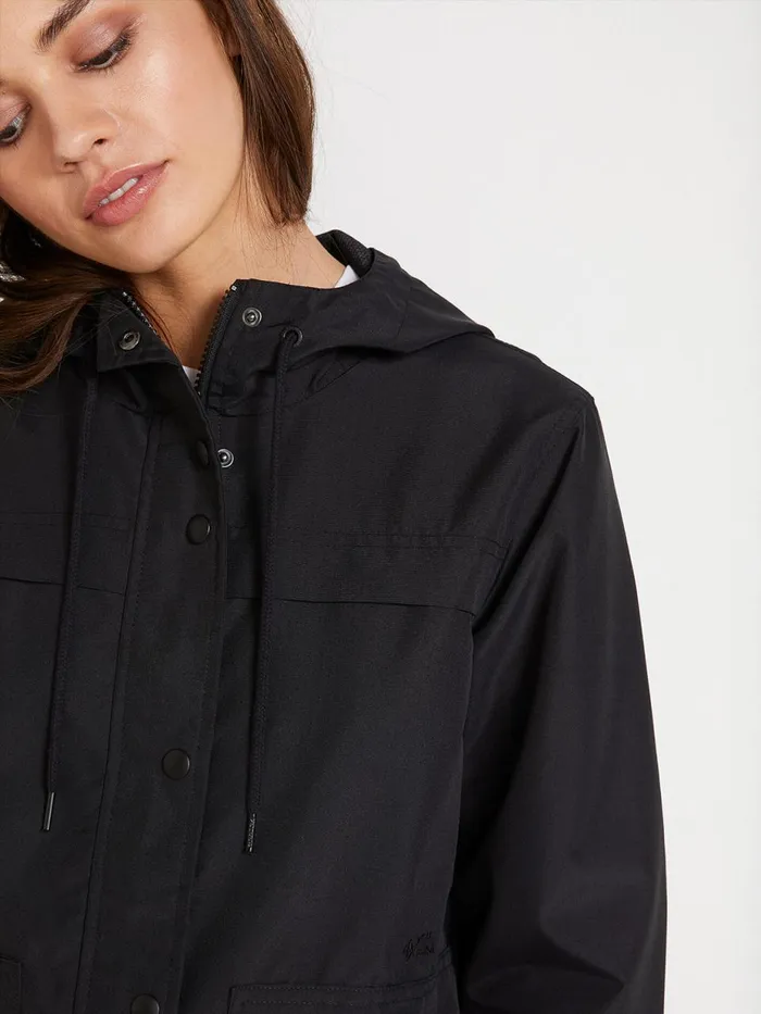 Womens Jackets Volcom Enemy Stone Windbreaker Jacket 8211 Black