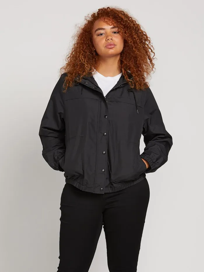 Womens Jackets Volcom Enemy Stone Windbreaker Jacket 8211 Black