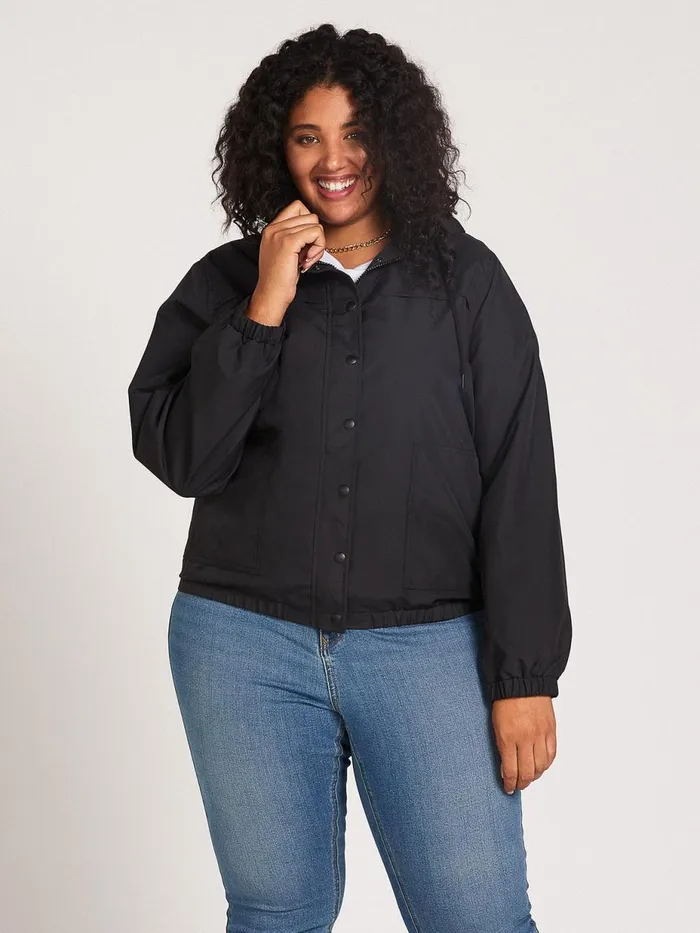 Womens Jackets Volcom Enemy Stone Windbreaker Plus Size 8211 Black