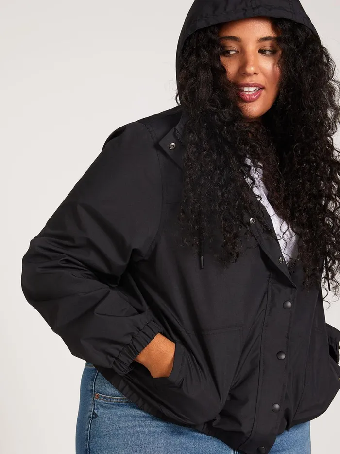 Womens Jackets Volcom Enemy Stone Windbreaker Plus Size 8211 Black