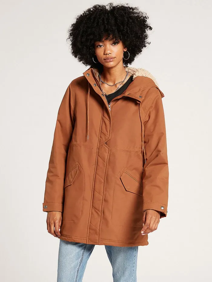 Womens Jackets Volcom Less Is More 5K Parka Jacket 8211 Mocha