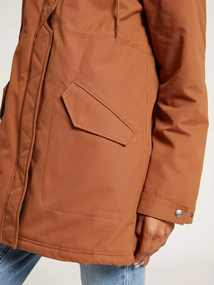 Womens Jackets Volcom Less Is More 5K Parka Jacket 8211 Mocha