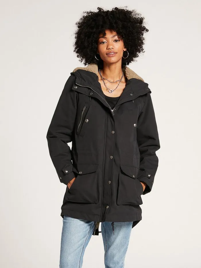 Womens Jackets Volcom Walk On By 5K Parka 8211 Black