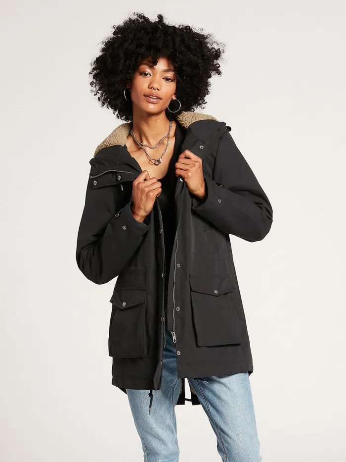Womens Jackets Volcom Walk On By 5K Parka 8211 Black