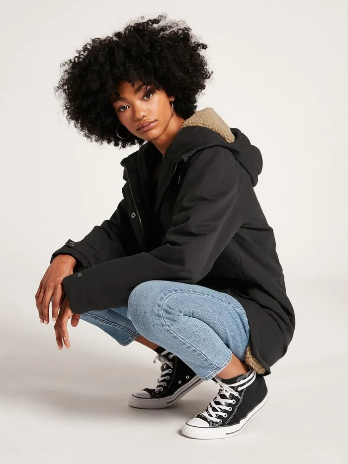 Womens Jackets Volcom Walk On By 5K Parka 8211 Black