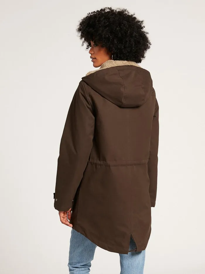Womens Jackets Volcom Walk On By 5K Parka Jacket 8211 Dark Brown