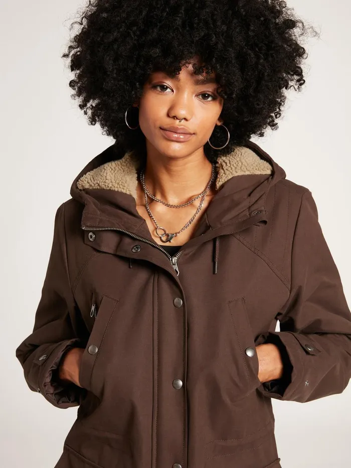 Womens Jackets Volcom Walk On By 5K Parka Jacket 8211 Dark Brown