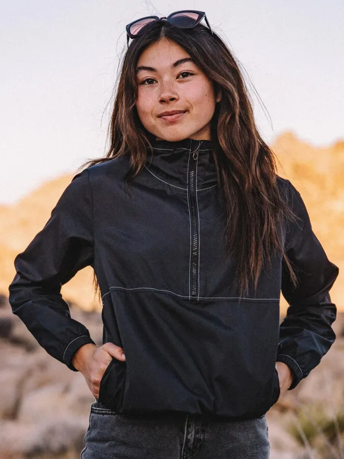 Womens Jackets Volcom Wind It Up Windbreaker Jacket 8211 Black