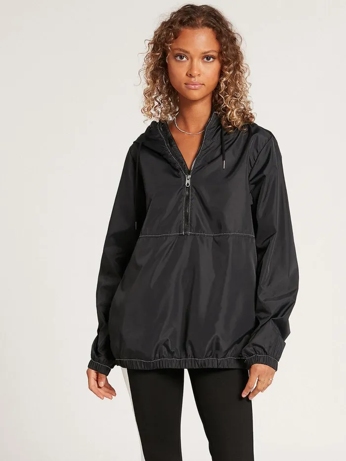 Womens Jackets Volcom Wind It Up Windbreaker Jacket 8211 Black