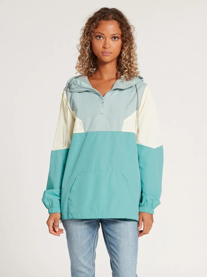 Womens Jackets Volcom Wind Stone Color Blocked Jacket 8211 Aqua
