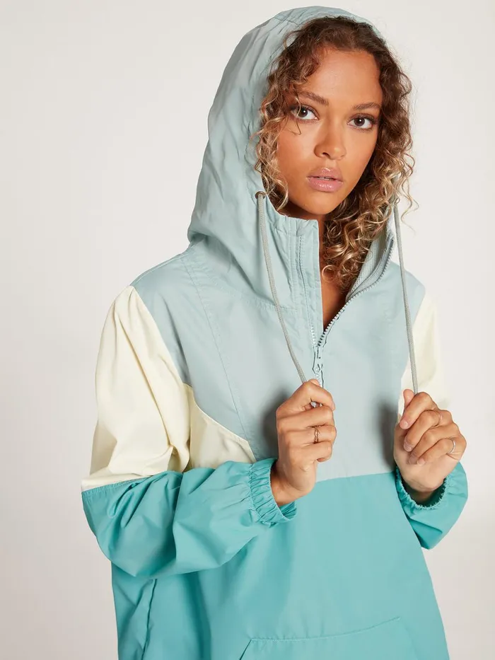 Womens Jackets Volcom Wind Stone Color Blocked Jacket 8211 Aqua