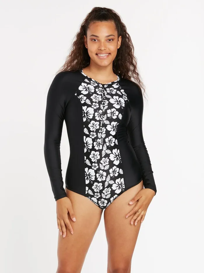 Womens OnePiece Swimsuits Volcom Coco Bodysuit 8211 Black Combo
