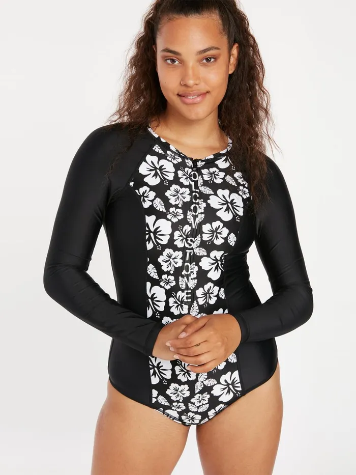 Womens OnePiece Swimsuits Volcom Coco Bodysuit 8211 Black Combo