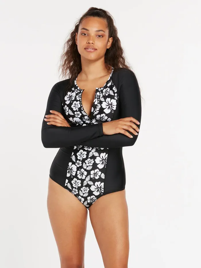 Womens OnePiece Swimsuits Volcom Coco Bodysuit 8211 Black Combo