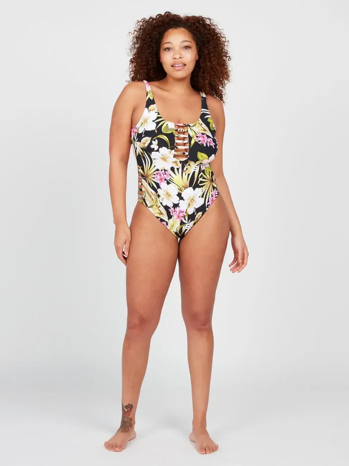 Womens OnePiece Swimsuits Volcom Shore Can One Piece 8211 Black