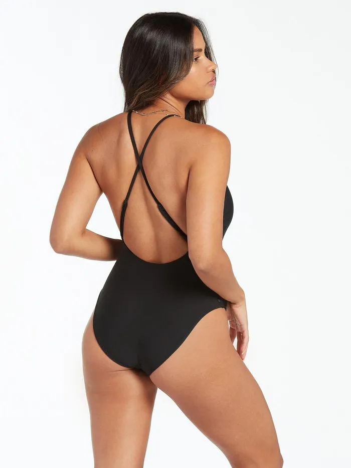 Womens OnePiece Swimsuits Volcom Simply Seamless One Piece 8211 Black