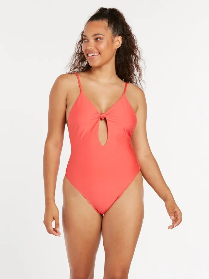 Womens OnePiece Swimsuits Volcom Simply Seamless One Piece 8211 Pistol Punch