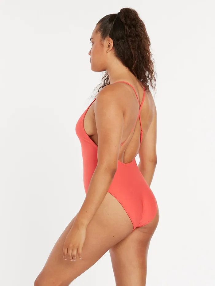 Womens OnePiece Swimsuits Volcom Simply Seamless One Piece 8211 Pistol Punch