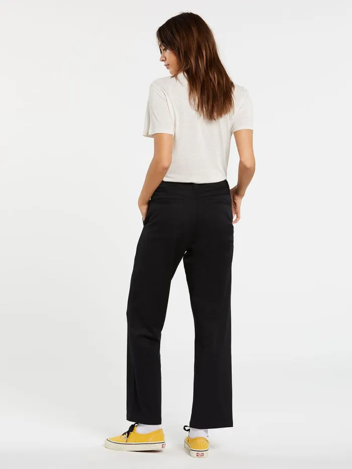 Womens Pants Volcom Frochickie Boyfriend Chino Pant 8211 Black