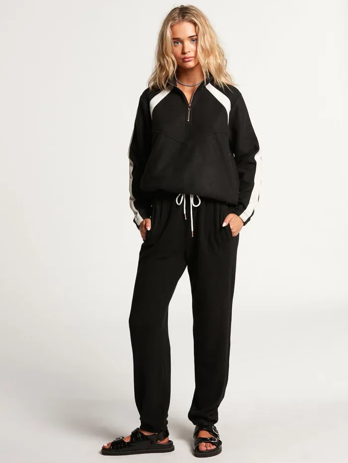 Womens Pants Volcom Lived In Lounge Fleece Pant 8211 Black