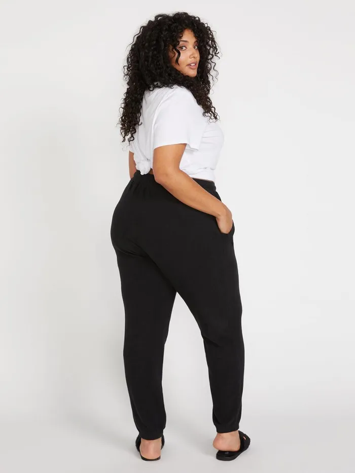 Womens Pants Volcom Lived In Lounge Fleece Pants Plus Size 8211 Black