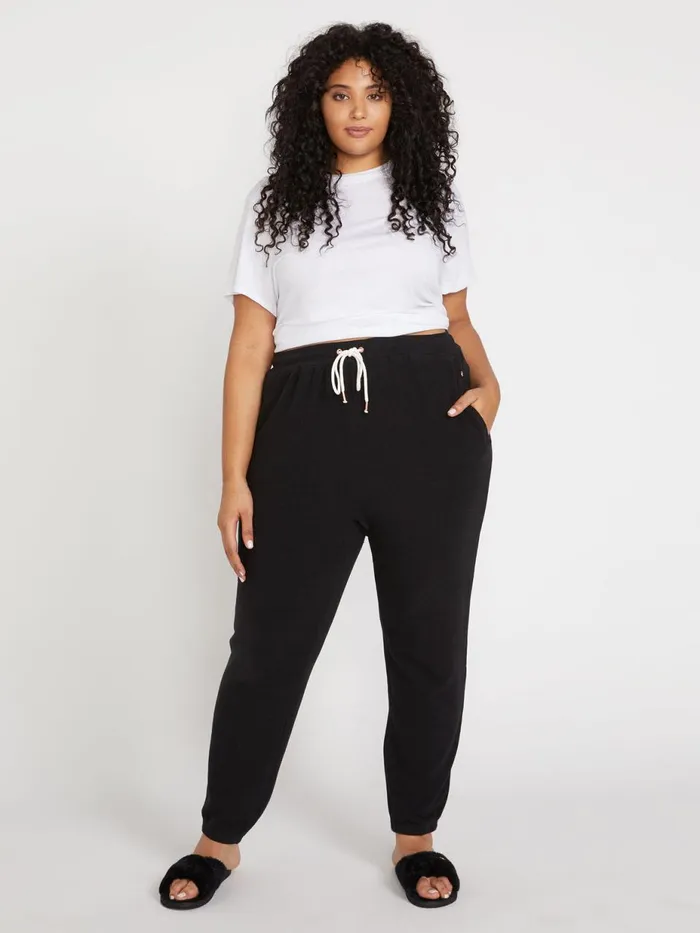 Womens Pants Volcom Lived In Lounge Plus Size FleecePant 8211 Black