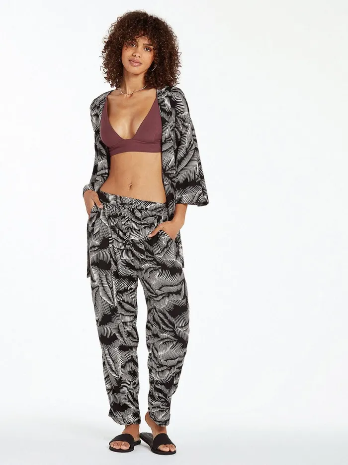Womens Pants Volcom Stay Palm Pant 8211 Black White