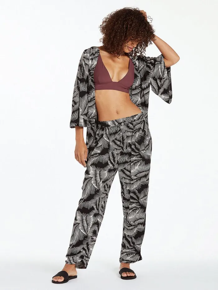 Womens Pants Volcom Stay Palm Pant 8211 Black White