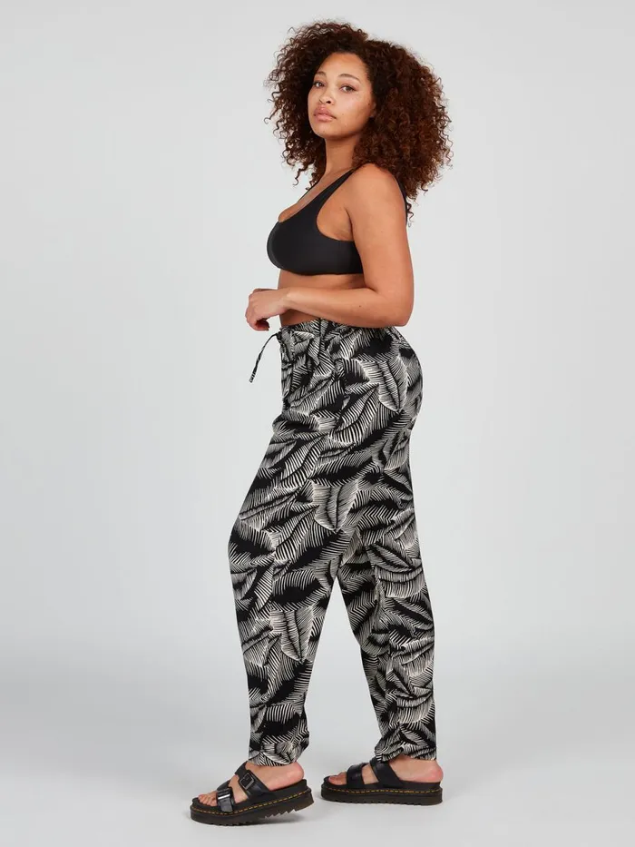Womens Pants Volcom Stay Palm Pant 8211 Black White
