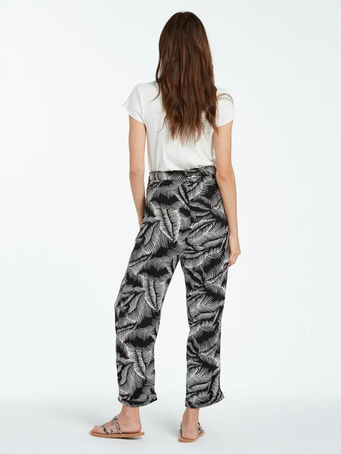 Womens Pants Volcom Stay Palm Pant 8211 Black White