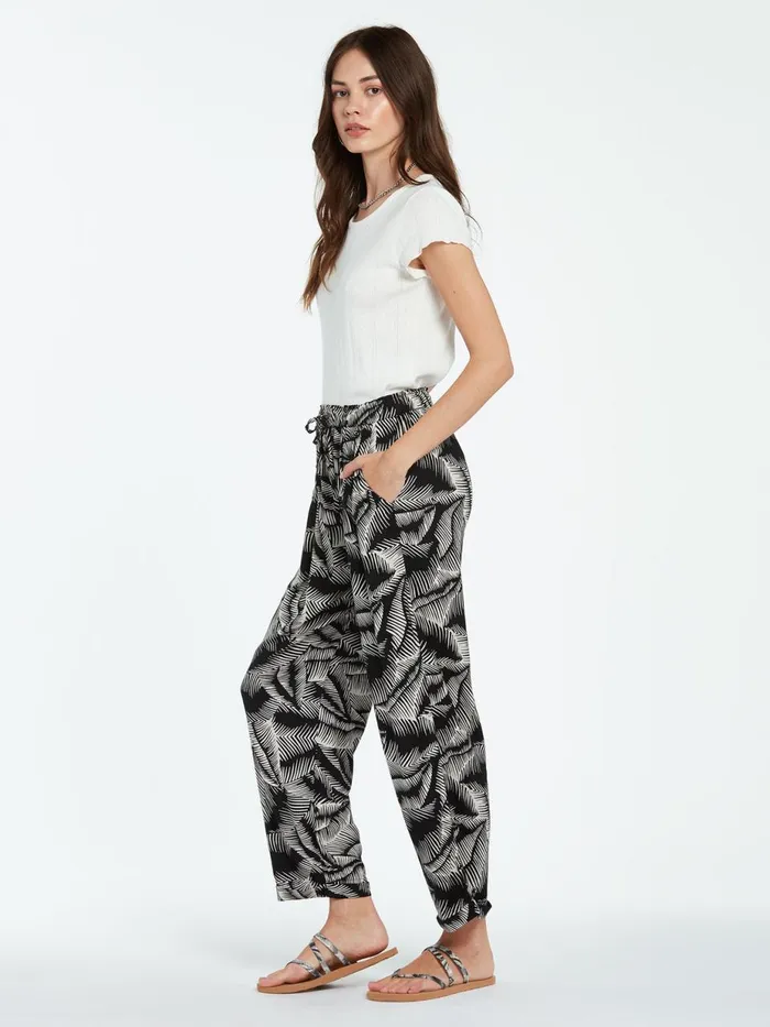 Womens Pants Volcom Stay Palm Pant 8211 Black White