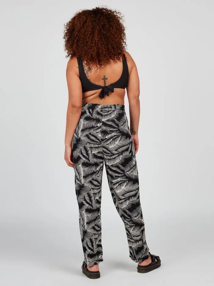 Womens Pants Volcom Stay Palm Pant 8211 Black White