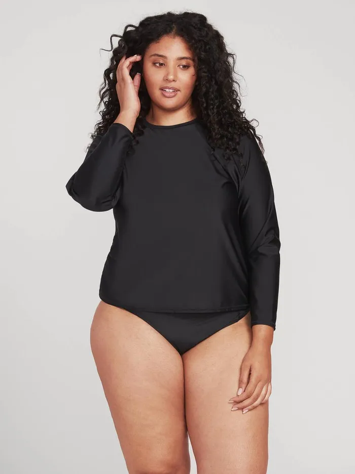 Womens Rashguards Volcom Simply Core Long Sleeve UPF 50 Plus Size Rashguard 8211 Black Womens Rashguards Volcom Simply Core Long Sleeve UPF 50 Plus Size Rashguard 8211 Black