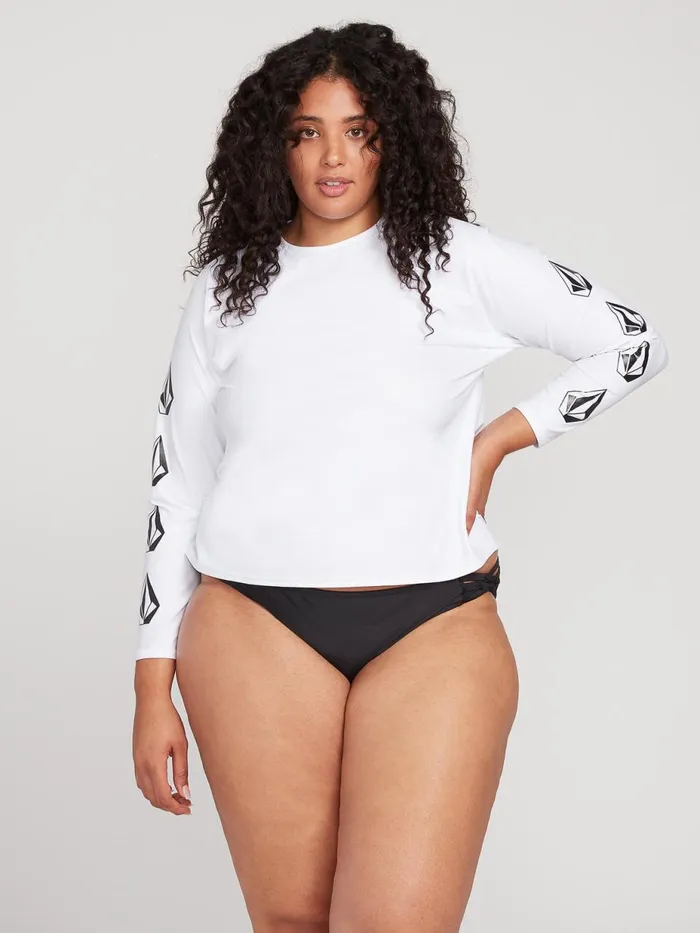 Womens Rashguards Volcom Simply Core Long Sleeve UPF 50 Plus Size Rashguard 8211 White Womens Rashguards Volcom Simply Core Long Sleeve UPF 50 Plus Size Rashguard 8211 White