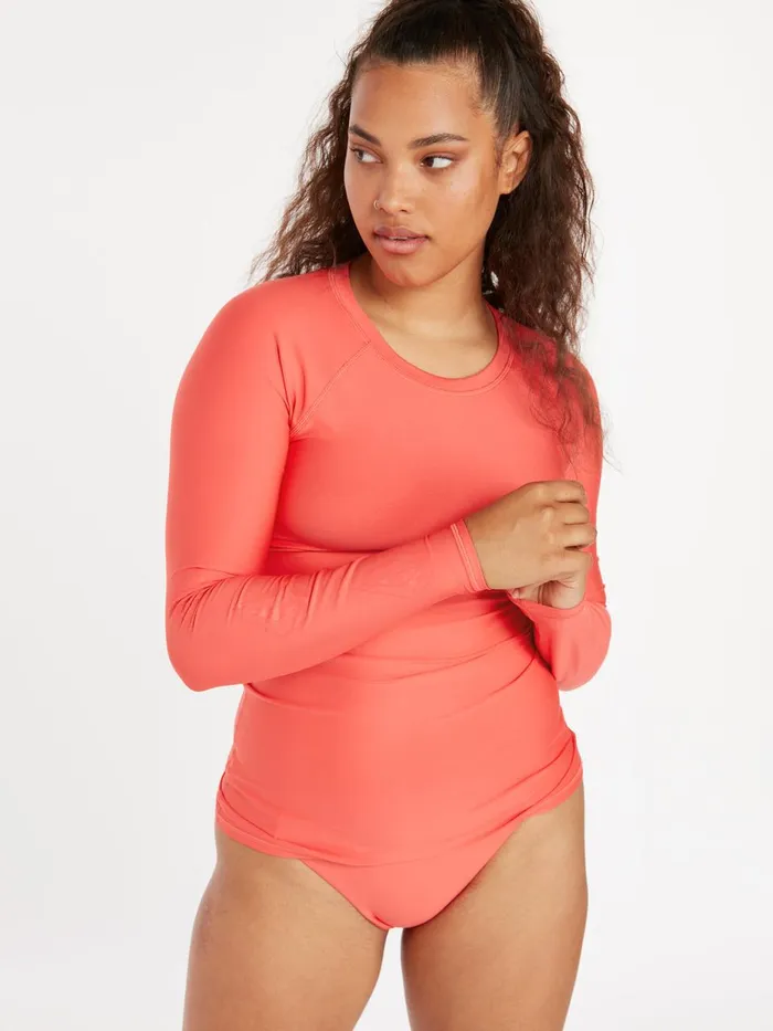 Womens Rashguards Volcom Simply Seamless Long Sleeve UPF 50 Rashguard 8211 Pistol Punch