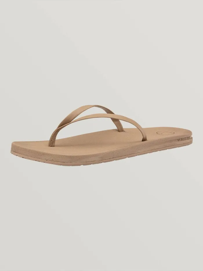 Womens Sandals Volcom ECliner Prayer Sandal 8211 Tan