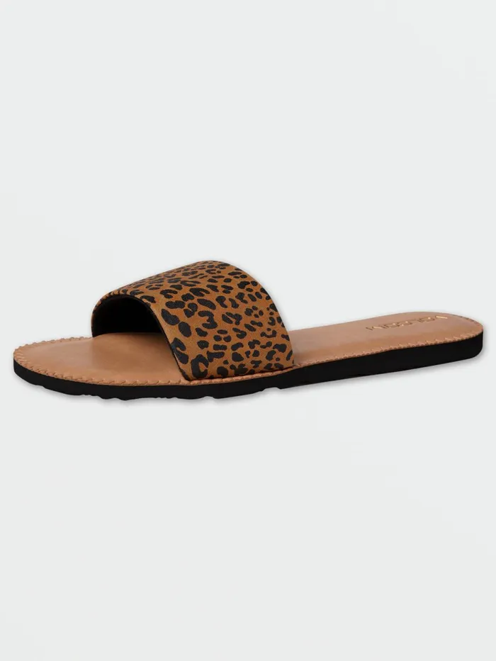 Womens Sandals Volcom Simple Slide Sandal 8211 Cheetah