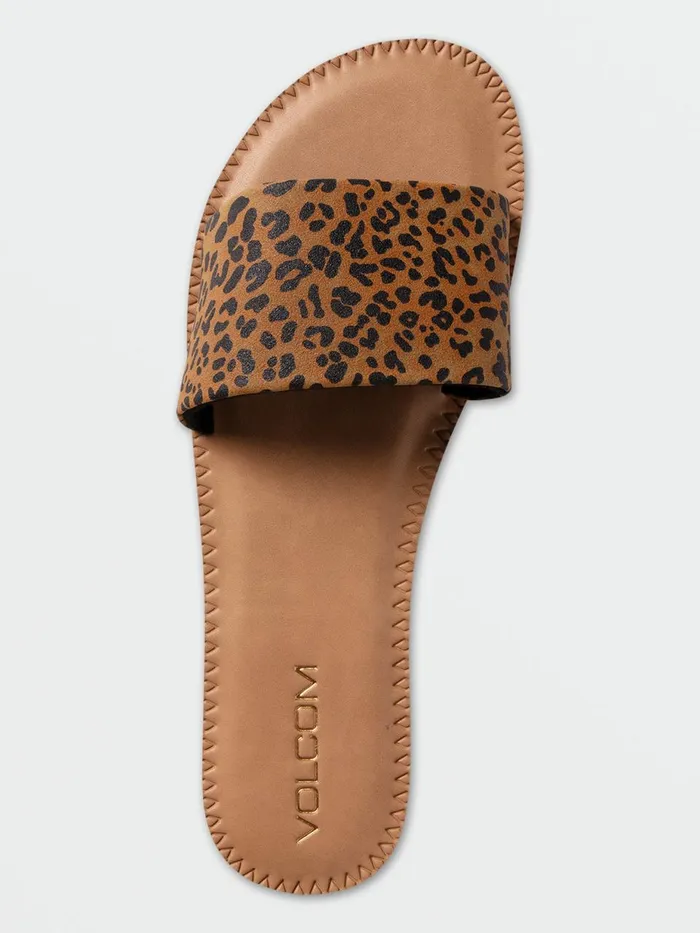 Womens Sandals Volcom Simple Slide Sandal 8211 Cheetah