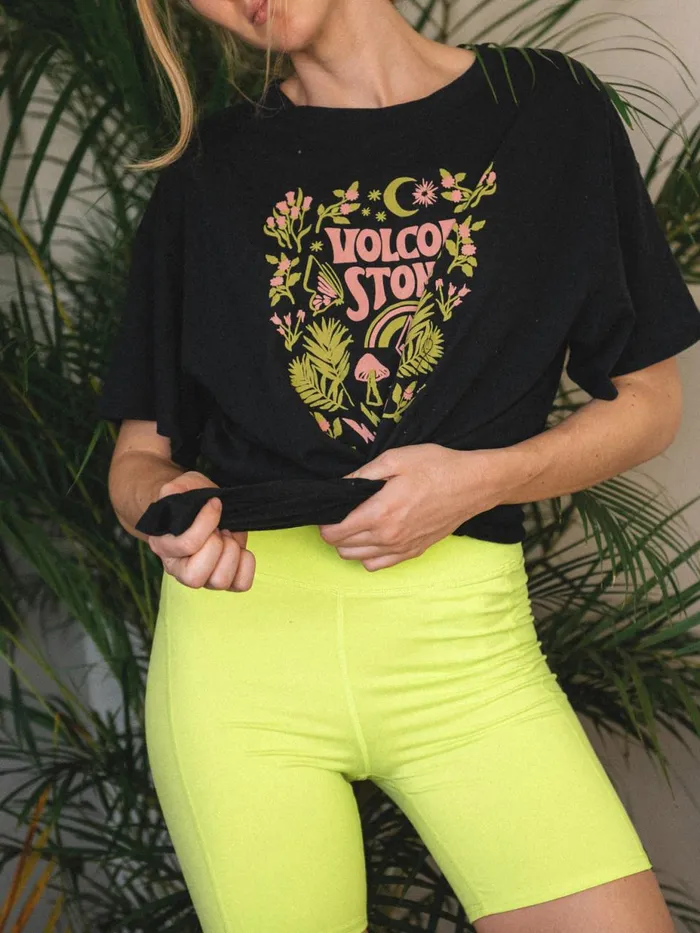 Womens Shorts Volcom Lived In Bike Shorts 8211 Lime