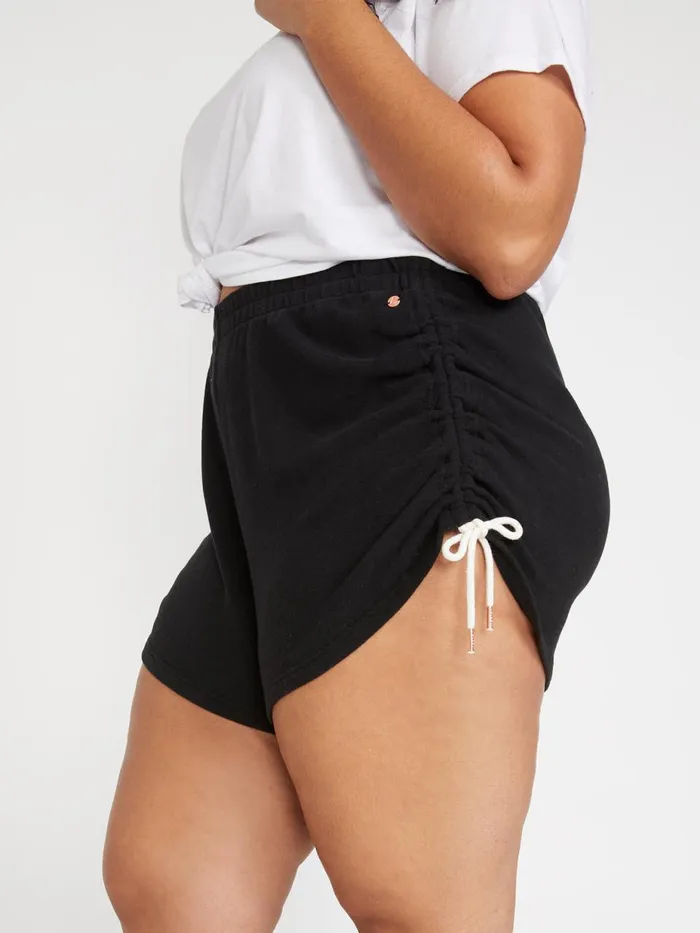 Womens Shorts Volcom Lived In Lounge Fleece Shorts Plus Size 8211 Black