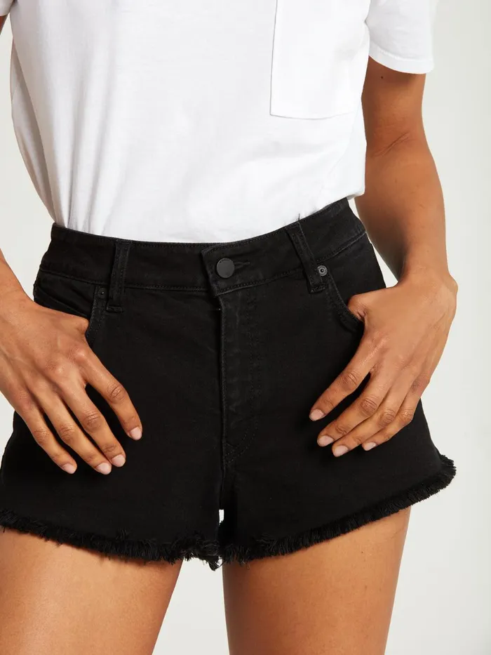 Womens Shorts Volcom Stoney Stretch Denim Shorts 8211 Premium Wash Black