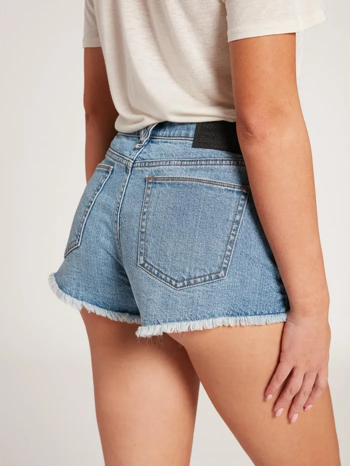 Womens Shorts Volcom Stoney Stretch Jean Shorts 8211 Ash Blue