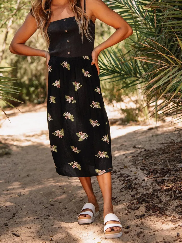 Womens Skirts Volcom Stormy Tropix Skirt 8211 Black
