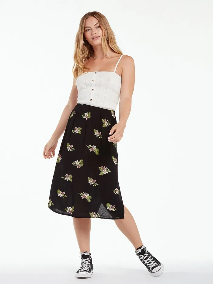 Womens Skirts Volcom Stormy Tropix Skirt 8211 Black