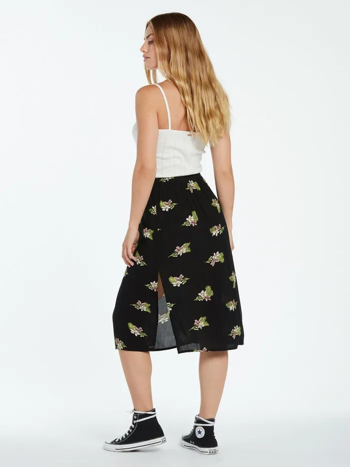Womens Skirts Volcom Stormy Tropix Skirt 8211 Black