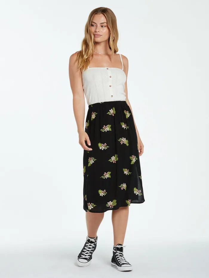 Womens Skirts Volcom Stormy Tropix Skirt 8211 Black