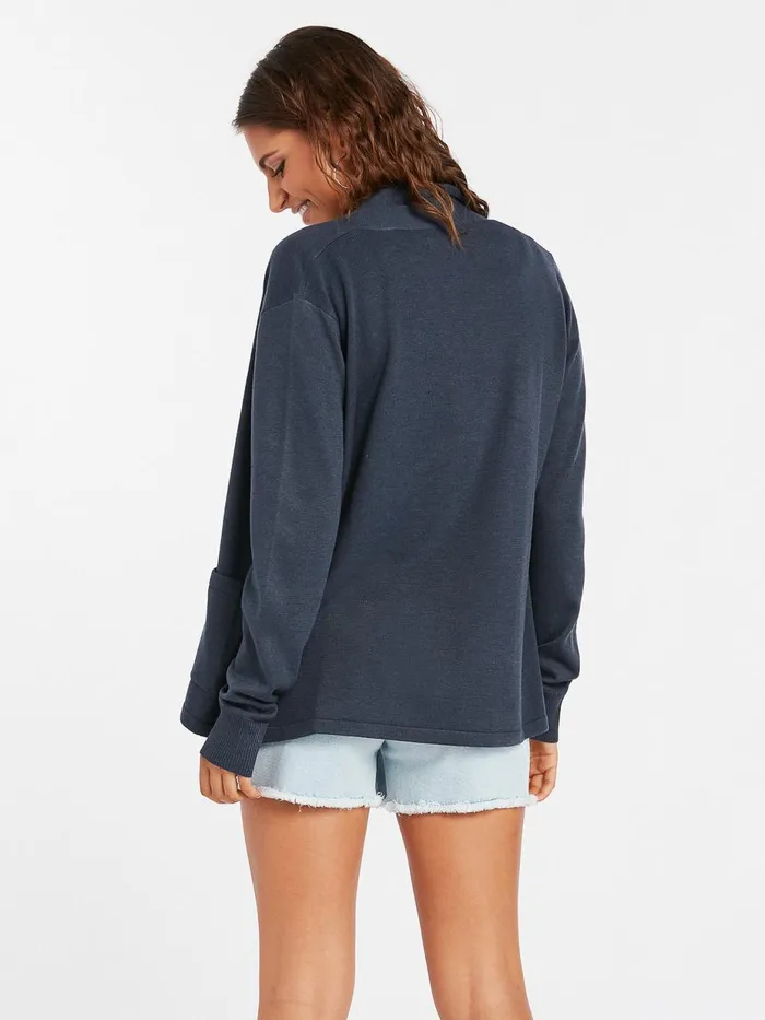 Womens Sweaters and Cardigans Volcom Breezy Babe Wrap 8211 Midnight Blue