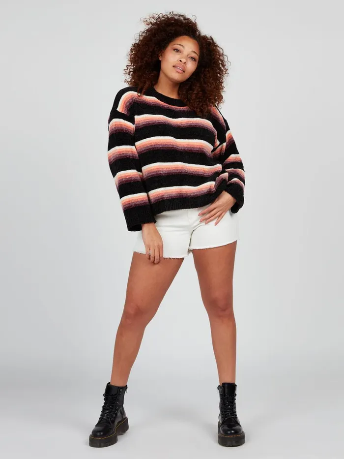 Womens Sweaters and Cardigans Volcom Bubble Tea Sweater 8211 Black Combo
